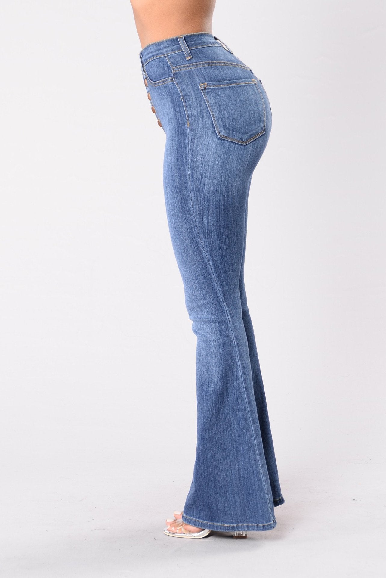 Popular Slim Fit High Waist Package Hip Denim Bell-bottom Pants