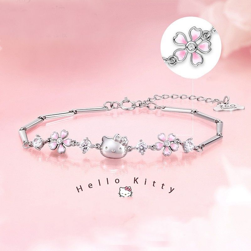 Sakura Hello Kitty Bracelet Women's HelloKitty Simple and Versatile Flower