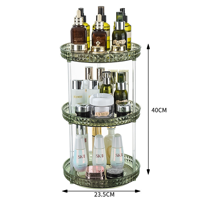 Luxury Dresser Cosmetics Rotating Storage Shelf Box Toilet Desktop Perfume Skin Care Products Shelf Tray