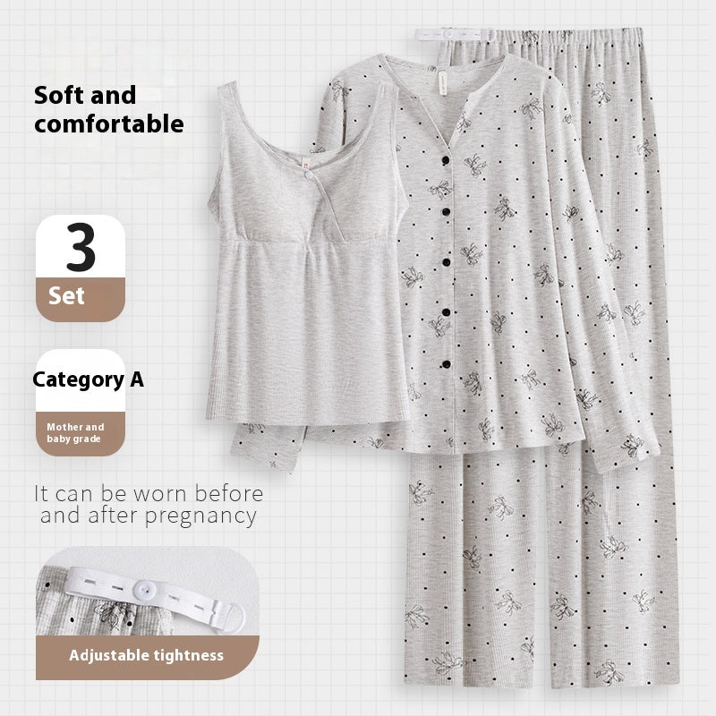Three-piece breastfeeding Pajamas