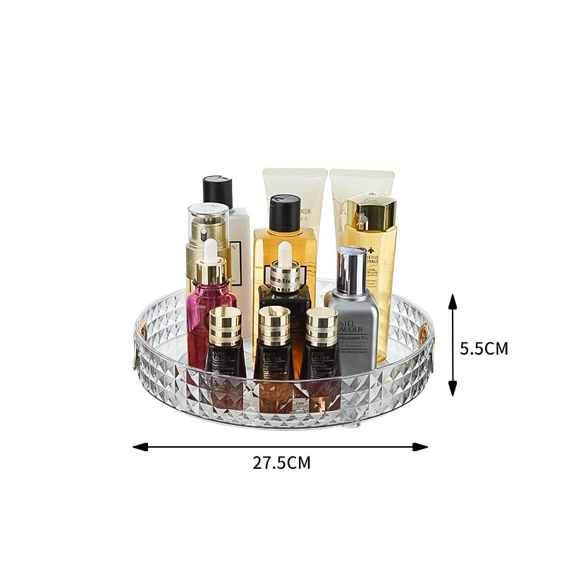 Luxury Dresser Cosmetics Rotating Storage Shelf Box Toilet Desktop Perfume Skin Care Products Shelf Tray