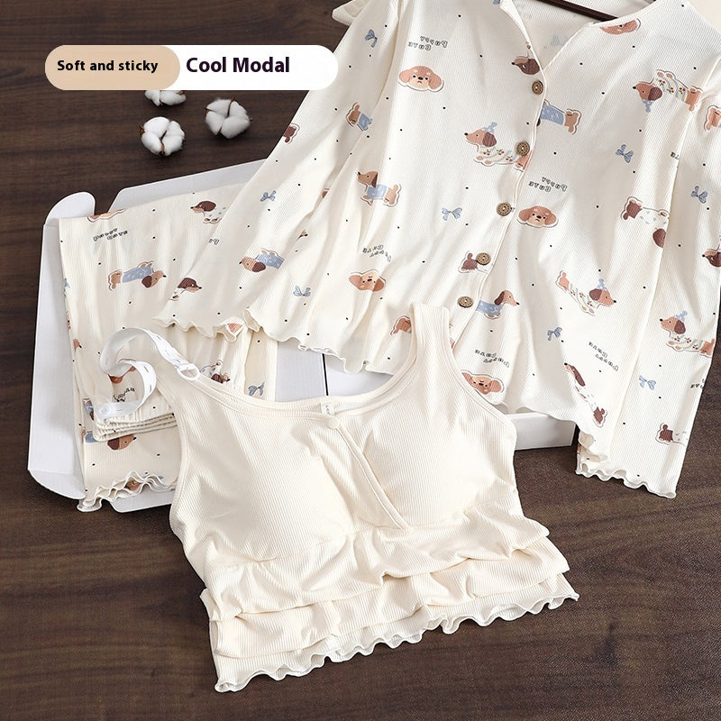 Three-piece breastfeeding Pajamas